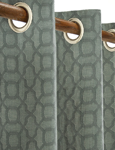 Curtain details for GEO JACQUARD, SILVER | Next Made To Measure